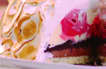 baked alaska with honey italian meringue