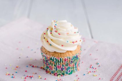 Sprinkled vanilla cupcake