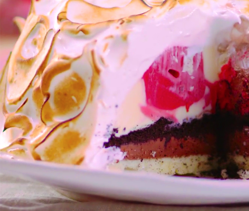 Baked Alaska With Honey Italian Meringue