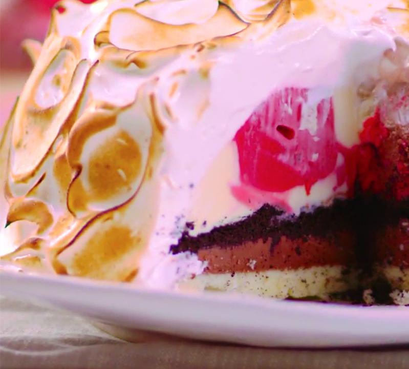Baked Alaska With Honey Italian Meringue