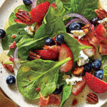 Spinach Salad with Honey Dressing and Honeyed Pecans