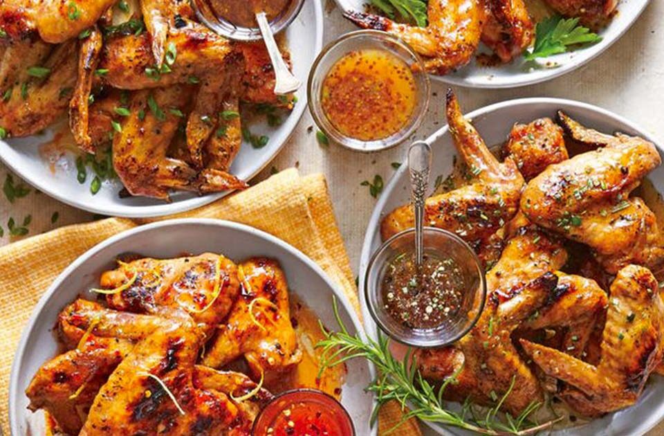 Grilled Salt-and-Pepper Chicken Wings With Honey Drizzle